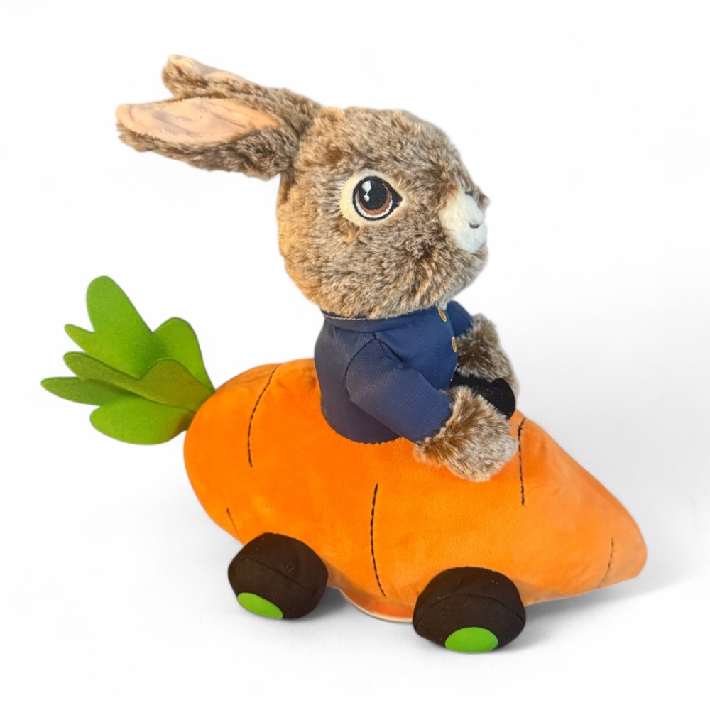 Beatrix Potter MUSICAL Singing MOVING PETER RABBIT 2 Movie IN CARROT CAR Plush